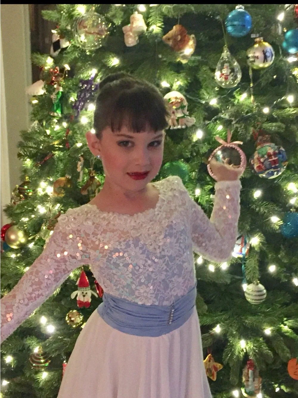 Girls' 2-Dance Costume Holiday Blue Sequin Bundle